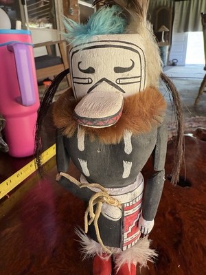 50er Jahre Hopi Kachina / Katsina Puppe Pookang Kwivi Kachina oder stolzer Kriegsgott