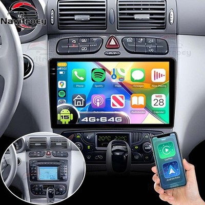 4+64G Carplay Android 15 Autoradio Für Mercedes Benz C-Klasse W203 2000-05 Navi