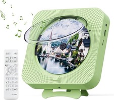 MICOCIOUS Portable CD Player Bluetooth FM Radio Green Wall/Desktop Player