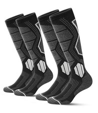 Merino Wool Ski Socks For Men  Women, 2/3 Pairs, Thermal Warm X-Large Black