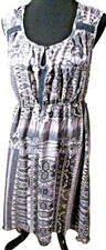 Live N Let Live Black/Gray Lace Keyhole Back Summer Sundress Size L Sleeveless