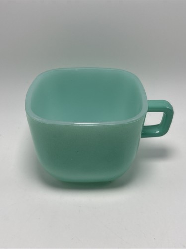 12 Vintage McKee Glasbake Lipton Soup Square Mugs Pink and Yellow 3-3/4" x 3" - Picture 4 of 24