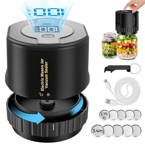 FODMOR MASON JAR VACUUM SEALER ELECTRIC MASON JAR CANNING - BLACK