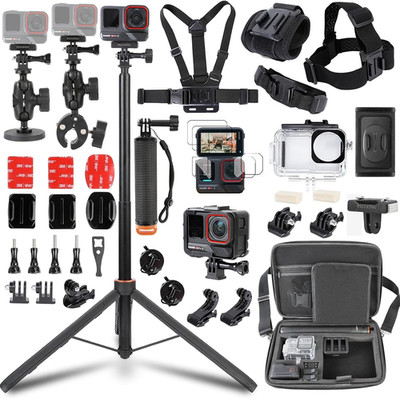 Accessories Kit for Insta360 Acepro2,Carrying Case with Belt 135Cm Selfie Stick