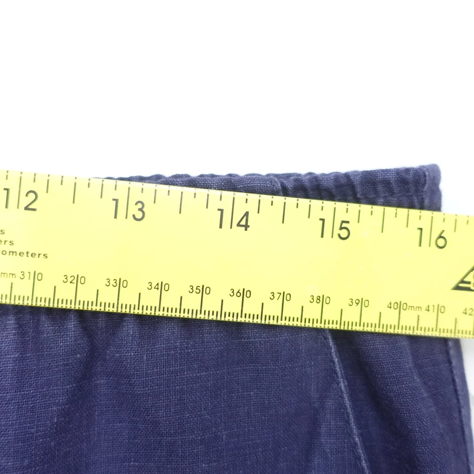 Vintage Izod Lacoste Pants Womens 10 Navy Blue Cotton Logo Straight Leg Casual - Image 4 of 4