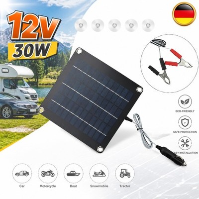 30W Solarpanel Solarmodul 12V Solar Ladegerät Autobatterie für kfz Auto Caravan