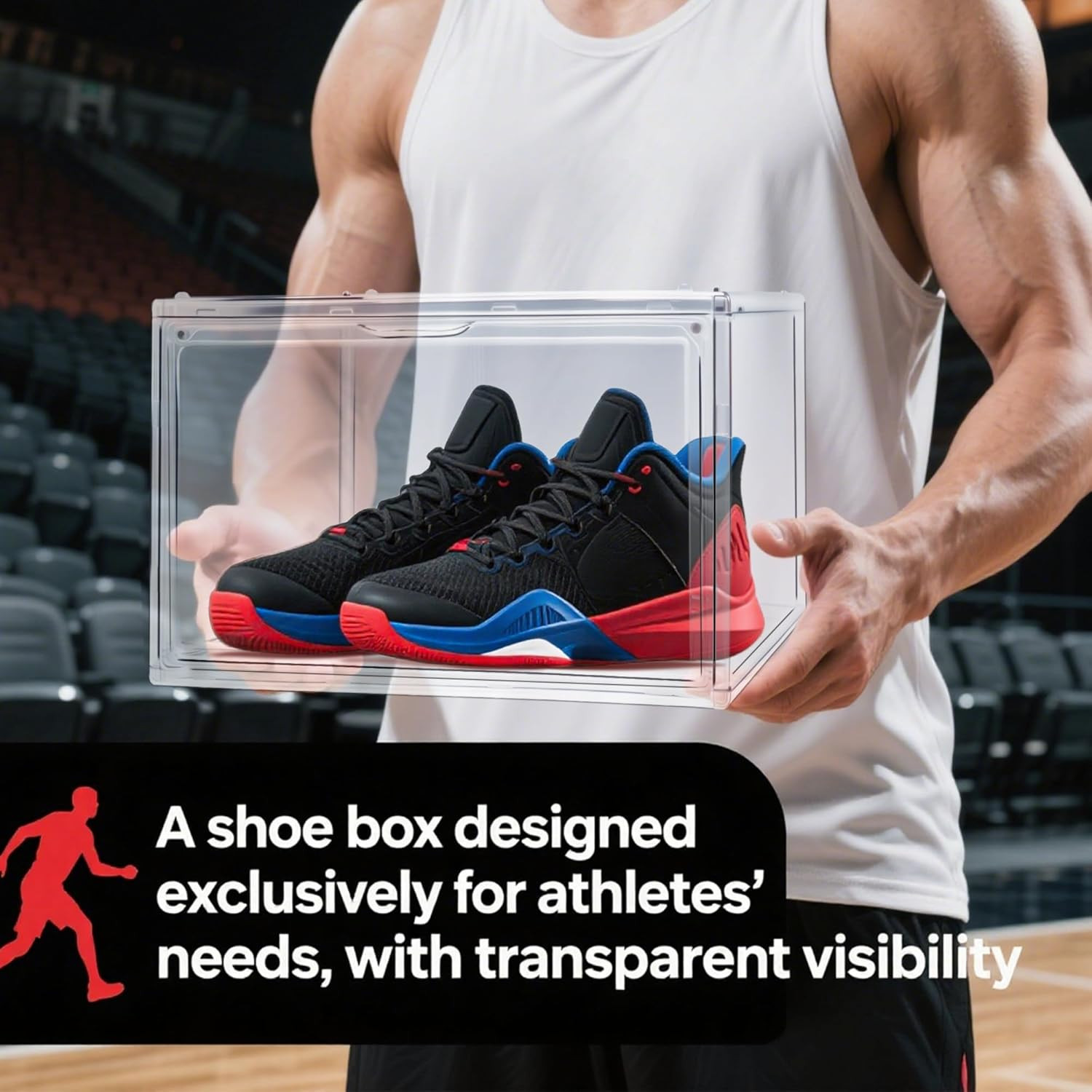 Shoe Boxes Stackable Acrylic Display Case Clear Plastic Shoe Organizer with Magn