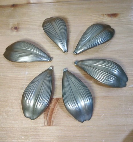 Lot Of 6 SPARE Vtg Hollywood Regency MCM Brass Lily Ashtray 6 Replacement Petals