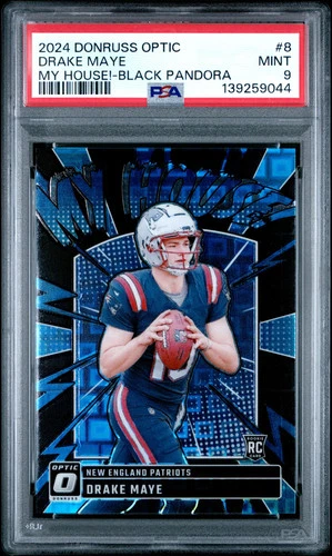 2024 Panini Donruss Optic My House! Drake Maye #8 Black Pandora PSA 9 POP 5 4/25