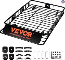 VEVOR Roof Rack Cargo Basket, 64" x 39" x 6" Rooftop Cargo Carrier with