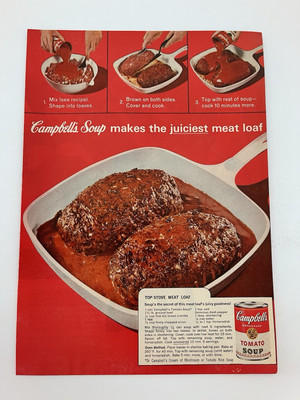 Vintage 1963 Print Ad Campbell s Tomato Soup Meatloaf Advertisement