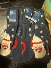 Old Navy Men's Cozy Socks, 1 Size, 5 Pairs Christmas Style