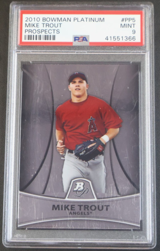 Mike Trout 2010 Bowman Platinum Prospects Rookie #PP5 Rc PSA 9 Mint