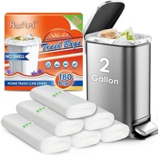 180 Counts 2 Gallon 1.8-2 Gal Small Trash Bags Garbage Bags by , fit 1.6,1....