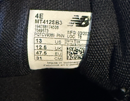 New Balance Schuhe 412 v3 All Terrain Running Herren Größe 13 schwarz rot Slipper - Bild 7 von 7