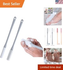 Toe Cleaning Brush with 15.7" Long Handle, Foot Scrubber in Shower  No Bendi...