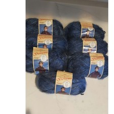 Hilo de tejer vintage Giovanni-Amora- hierba azul 7 madejas