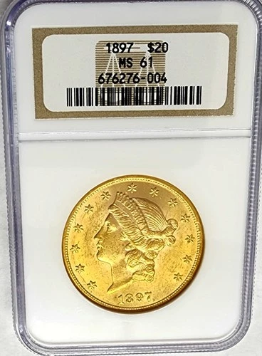 CHOICE 1897 $20 Liberty Head Gold Double Eagle NGC MS 61 Uncirculated Beauty !!!