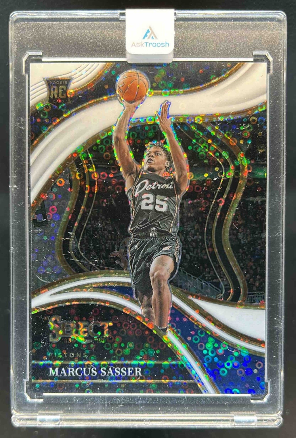 2023-24 Select Marcus Sasser RC White Disco Prizm Courtside #13/75 Pistons