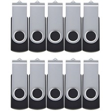 10 Pack 128MB Bulk Pack USB 2.0 Flash Drives Swivel Thumb Drive Memory Stick,...
