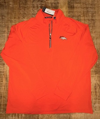 Denver Broncos Cutter & Buck Adapt Eco 1/4 Zip Pullover Mens XL New With Tags