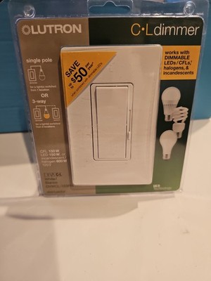 LUTRON DIVA C-L DIMMER LED 150W MODEL # DVWCL-153PH-WH SEALED 