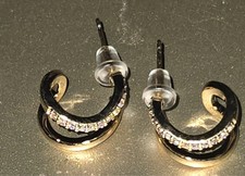 Gold Plate Partial Hoop Earrings for Women, 14K Gold plated Earrings for Gift