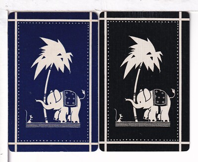 Two Single Vintage ID Named Animals, ''Jungle'' Playing Cards AN 8-61 B, D