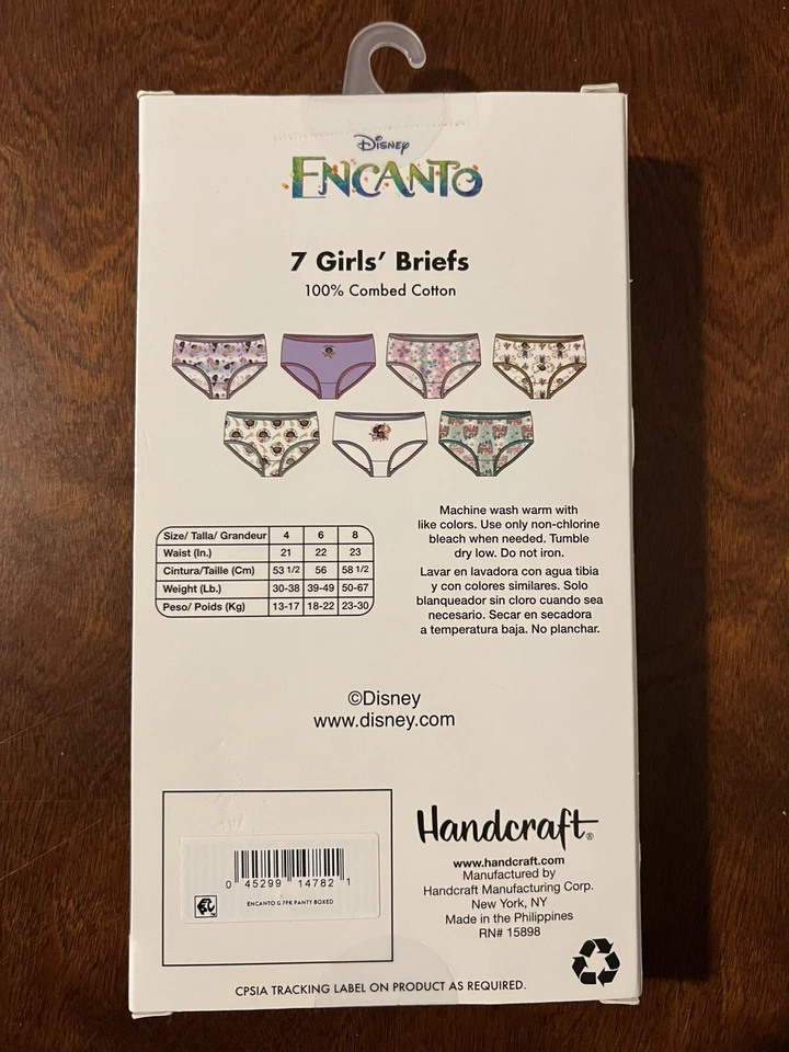 Handcraft Girls Disney Encanto 7pk Briefs Underwear Size 4 - Image 3 of 3