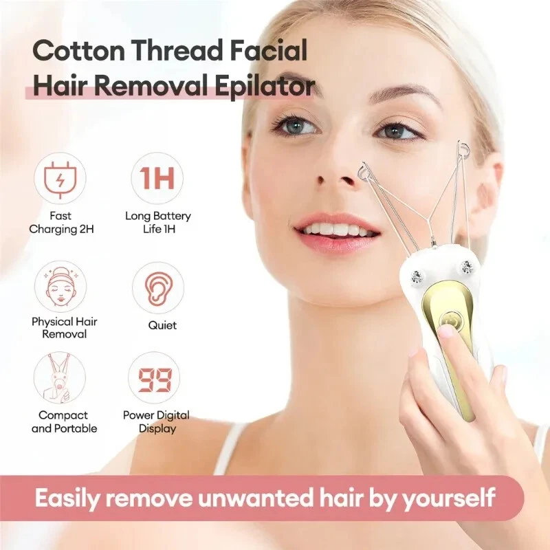 MINI DEPILADORA ELÉTRICA REMOVEDORA DE PELOS FACIAIS depiladora de beleza feminina - Imagem 4 de 4