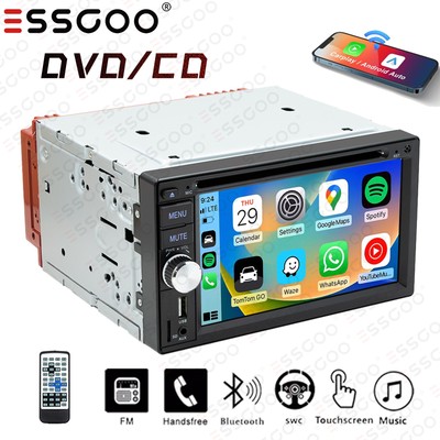 6.2'' Car Stereo Double 2 DIN Apple CarPlay MP5 Player CD/DVD USB Head Unit BT FM