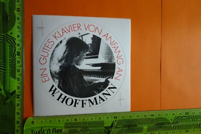 Alter Aufkleber Musik Instrumente Klavier W. HOFFMANN