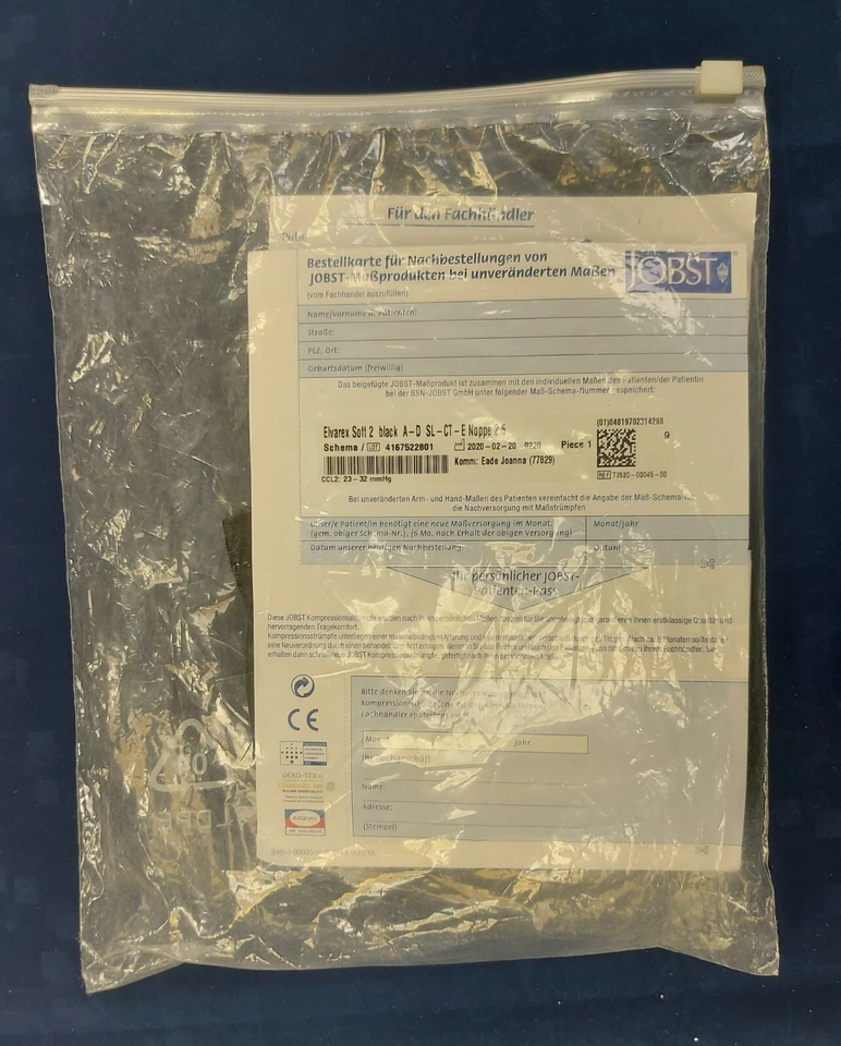 Jobst Elvarex Soft 2 Black A-D Compression Stockings - Image 2 of 2