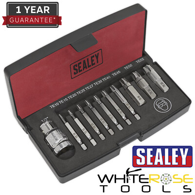 Sealey Schraubenausdreher Entferner Set 11tlg Trx-Star Torx Fitting beschädigt E10-E55