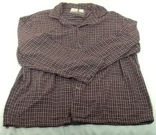 St910 L.L. Bean Men's Red Plaid Long-Sleeved Button-Down Dress Shirt XL Tall