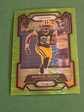 2023 Emanuel Wilson PANINI PRIZM RC #335 GREEN PULSAR PRIZM PACKERS