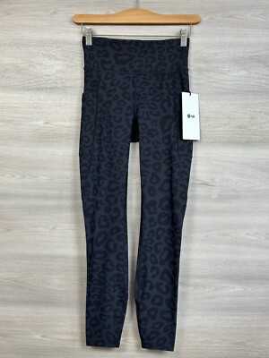 Lululemon LAB Everlux Jacquard Train Tight 26  Size 4 Leopardo Grey Black 50084
