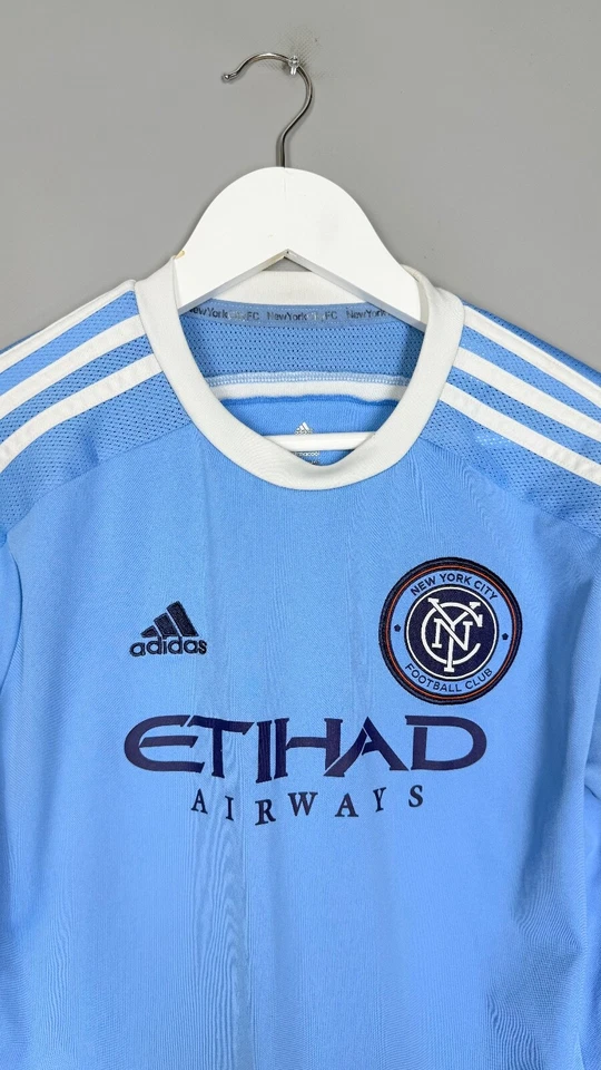 NEW YORK CITY FOOTBALL SHIRT ADIDAS HOME SOCCER JERSEY 2015 2016 YOUTH XL - Image 2 of 4