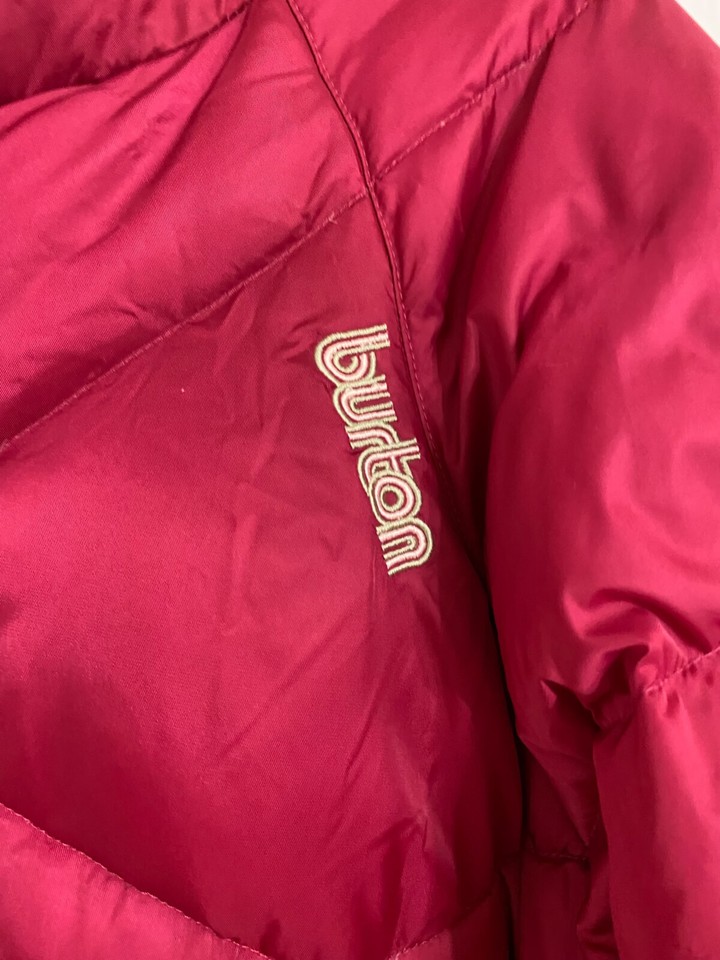 Burton Womens Sz Lrg Down Puffer Jacket Reversible Ski Snowboard Pink