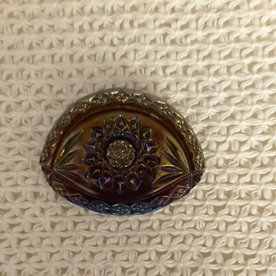 Vintage Iridescent Crystal Oval Belt Buckle with Black Accents Rhinestone Crystal Oval Belt Buckle Antique Silver Full  main image 2