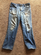 VINTAGE MEN'S WRANGLER STRAIGHT FIT JEANS: WAIST SIZE 36; LENGTH 30