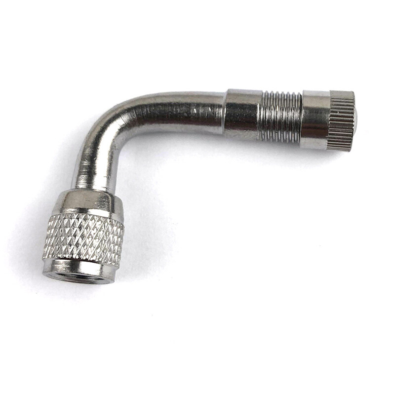 1Pc Angle Brass Air Tyre Bike Pump Valve Adapter Clip Extension Stem