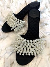 Limited Edition Pearl Z ar Mules by Tory Burch, Size 7.0 US, Neiman Marcus