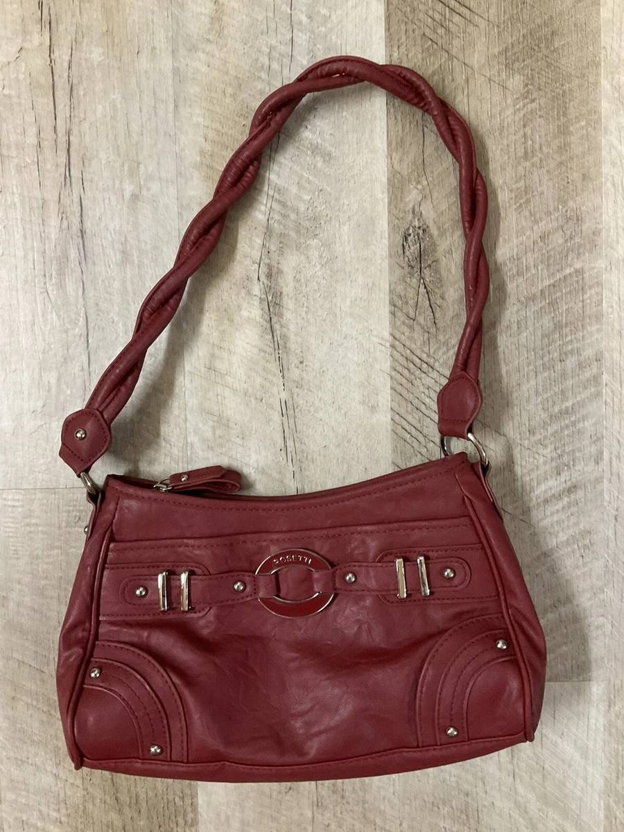 Rosetti Satchel Handbag Red Braided Handle