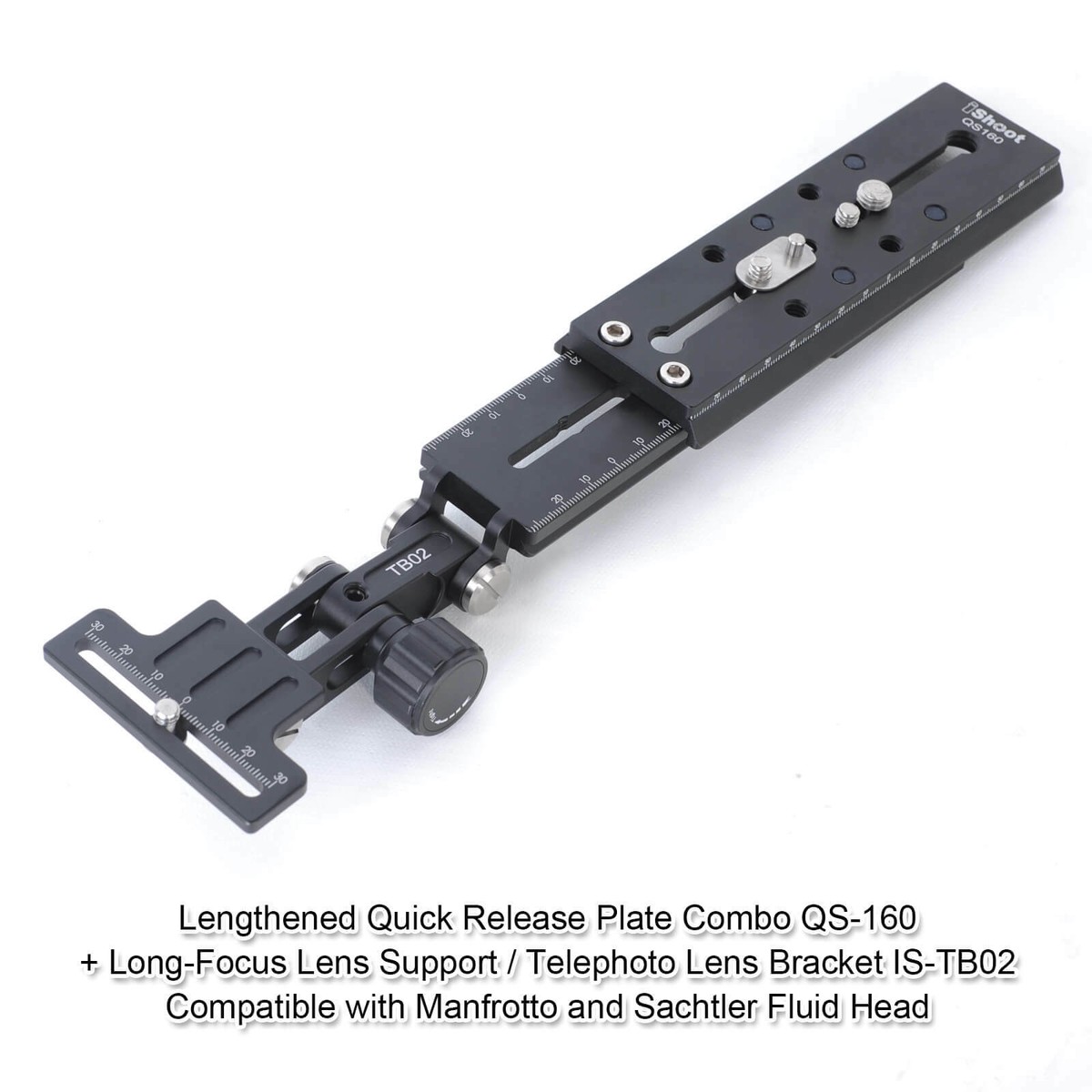 Long Lens Support and Quick Release Plate for Fluid Head Manfrotto
