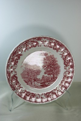 Olde England Pink Royal Tudor Ware SALAD PLATE Barker Bros. #691 Staffordshire