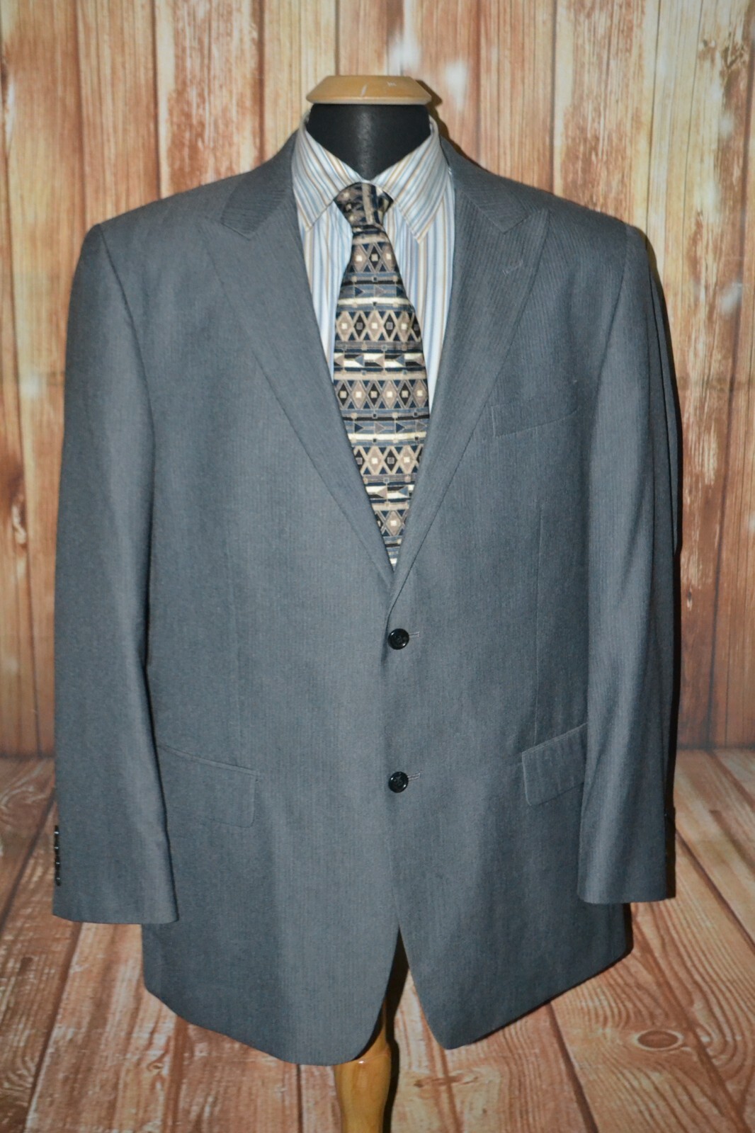 Joseph Abboud Men Gray Polyester Blend 2 Front Bu… - image 2