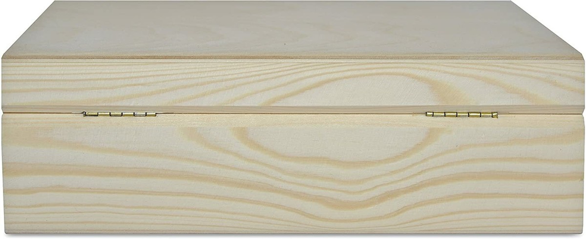 Scatola Libro In Legno 24x19x7.5cm - Cassetta Portaoggetti Per Decoupage, Giocattoli O Documenti, Legno Naturale - Foto 8