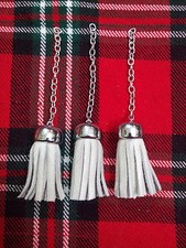TC Men s Semi Dress Sporran Replacement Bovine Tassels White/Half dress sporran