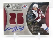 PAUL STASTNY 2009-10 UD PS GAME-USED DUAL PATCH AUTOGRAPH AUTO #9/26- AVALANCHE!
